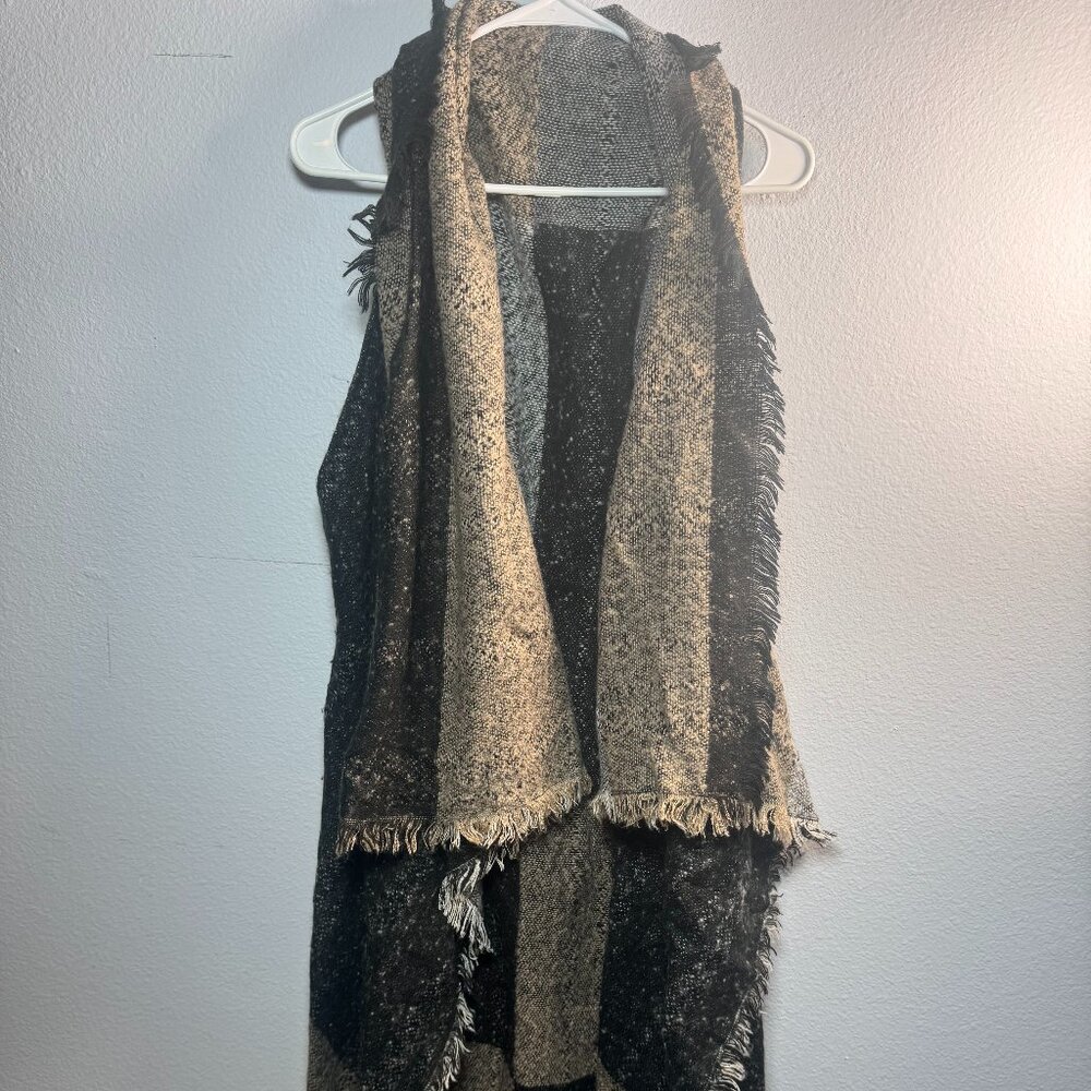 Black, White & Grey Knit Cardigan/Vest